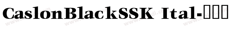 CaslonBlackSSK Ital字体转换